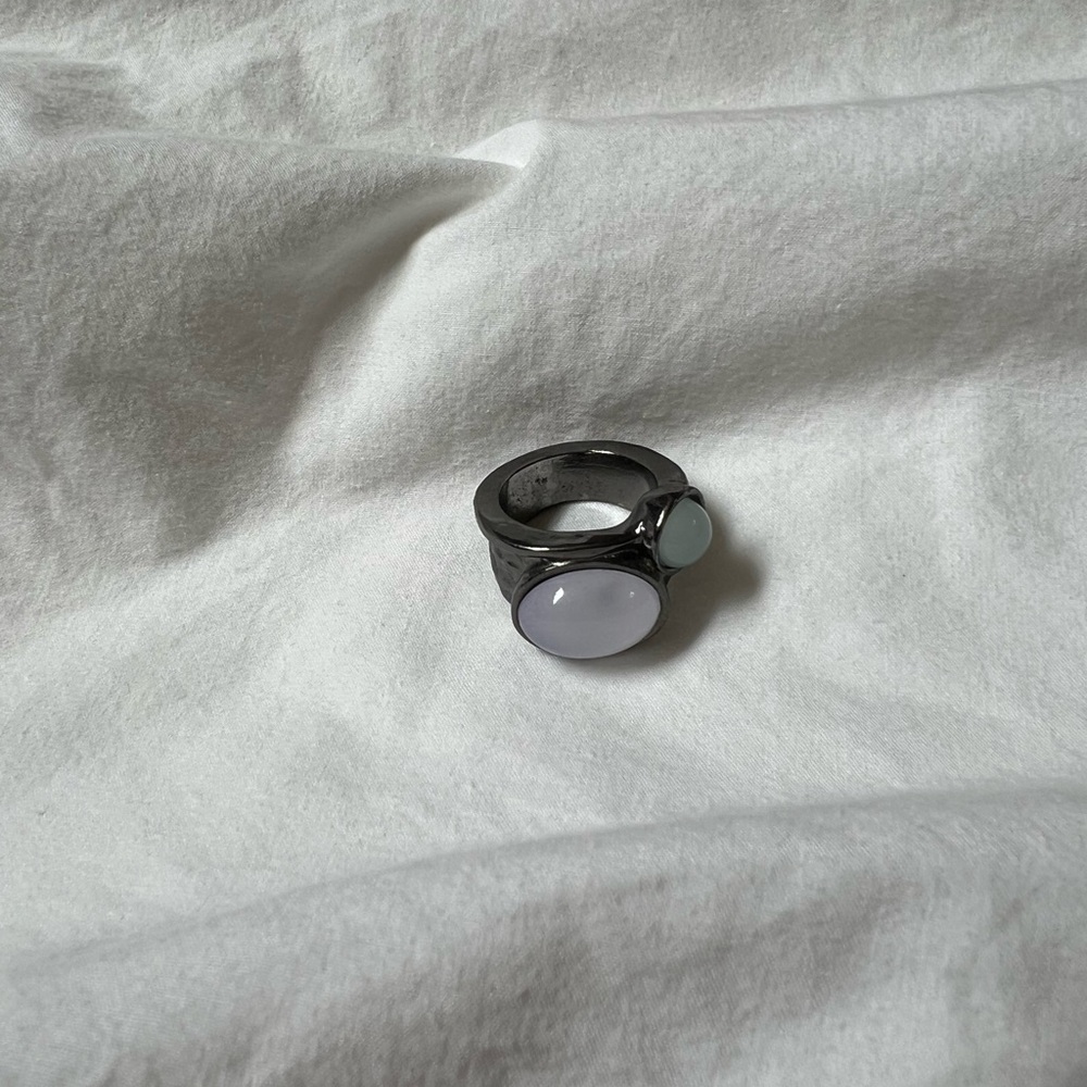 Elegant Silver Ring with White Stones